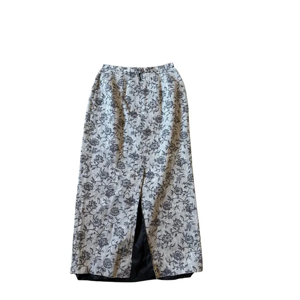 VTG Harve Benard 100%‎ Linen Size 6 Women's Maxi Skirt Fairy Grunge 90s Floral